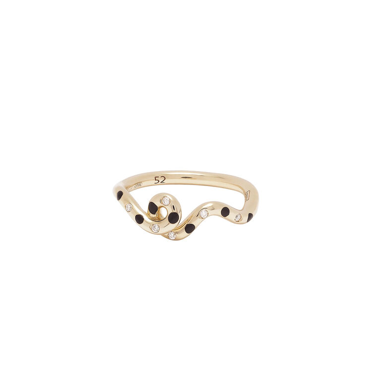 Gold Wave Ring with Dots image number null