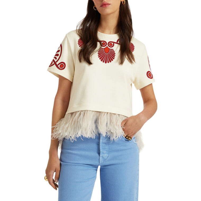 La Scala Tee With Feathers image number null