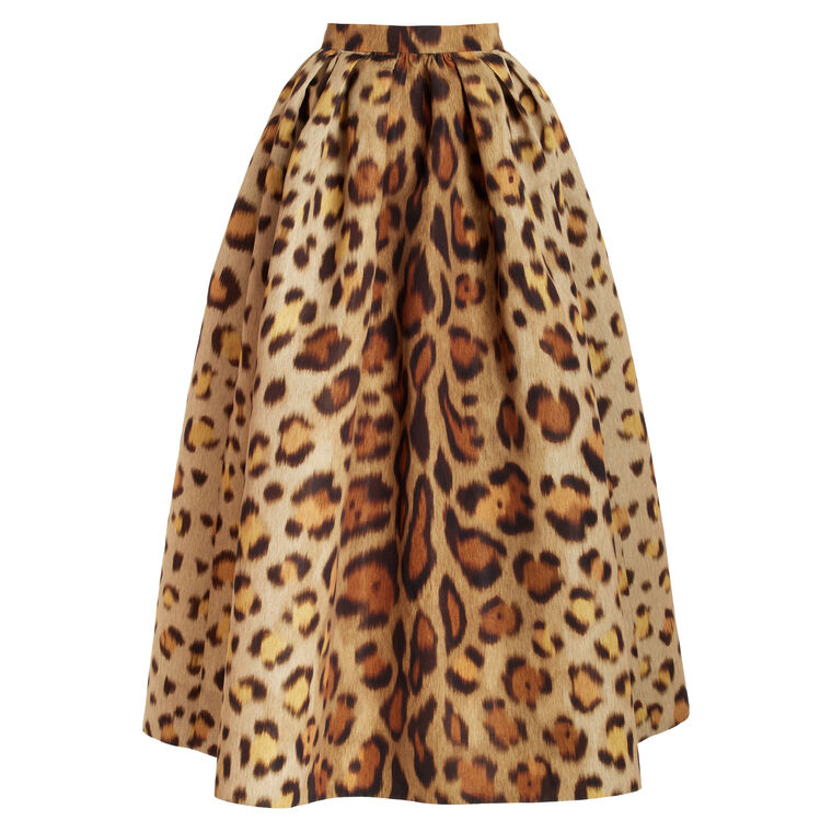 Jaguar Faille Pleated Full Skirt image number null