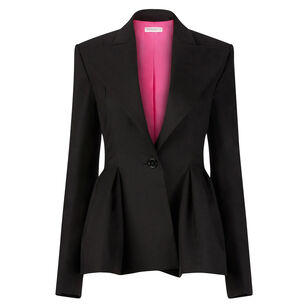 Wool Gabardine Peplum Blazer