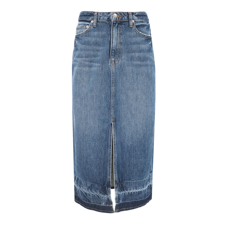 Della Release Hem Denim Midi Skirt image number null