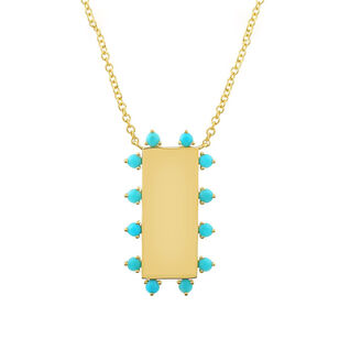 Solid Gold Rectangle Necklace