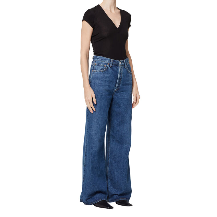 Dame High Rise Wide Leg No Cuff Jean image number null