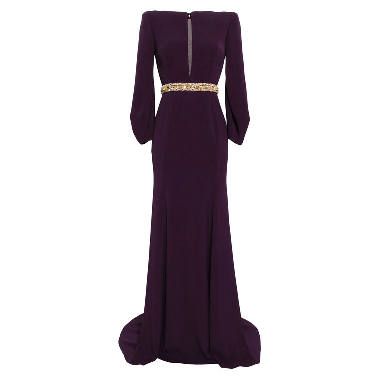 Layla Crystal-Embellished Crepe Gown image number null