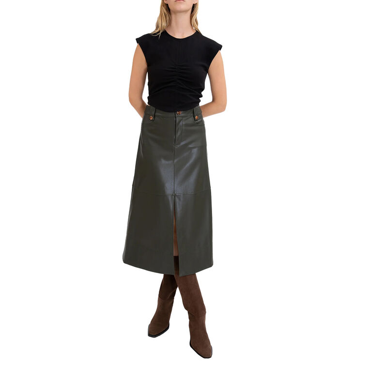 Hudie Vegan Leather Skirt image number null