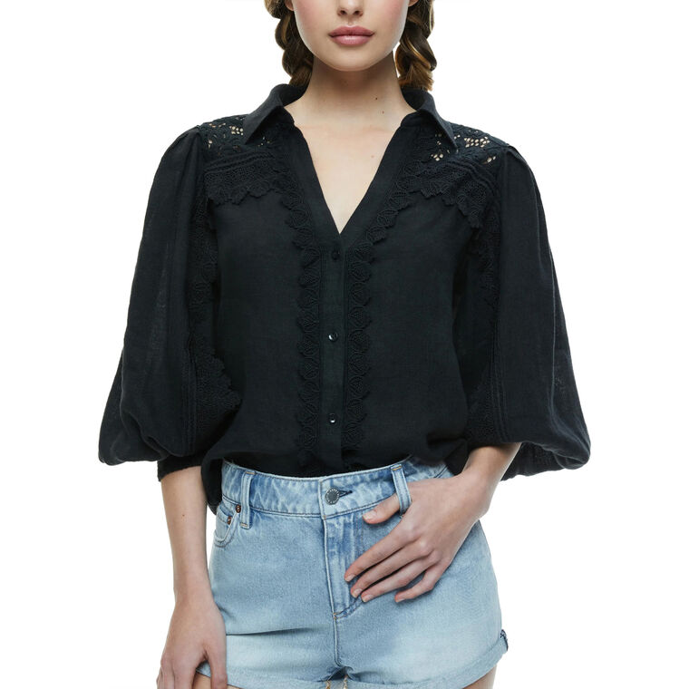 Venty Button Front Blouse image number null