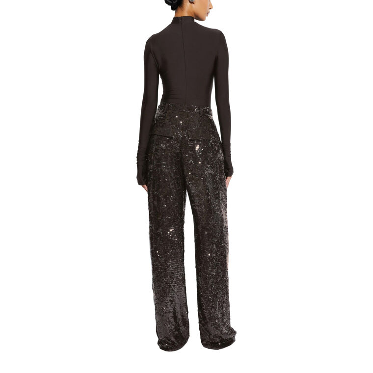 Sequin Relaxed Pleated Pant image number null