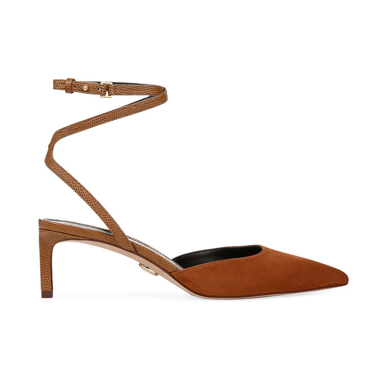 Colette Mixed Leather Ankle-Strap Pump image number null