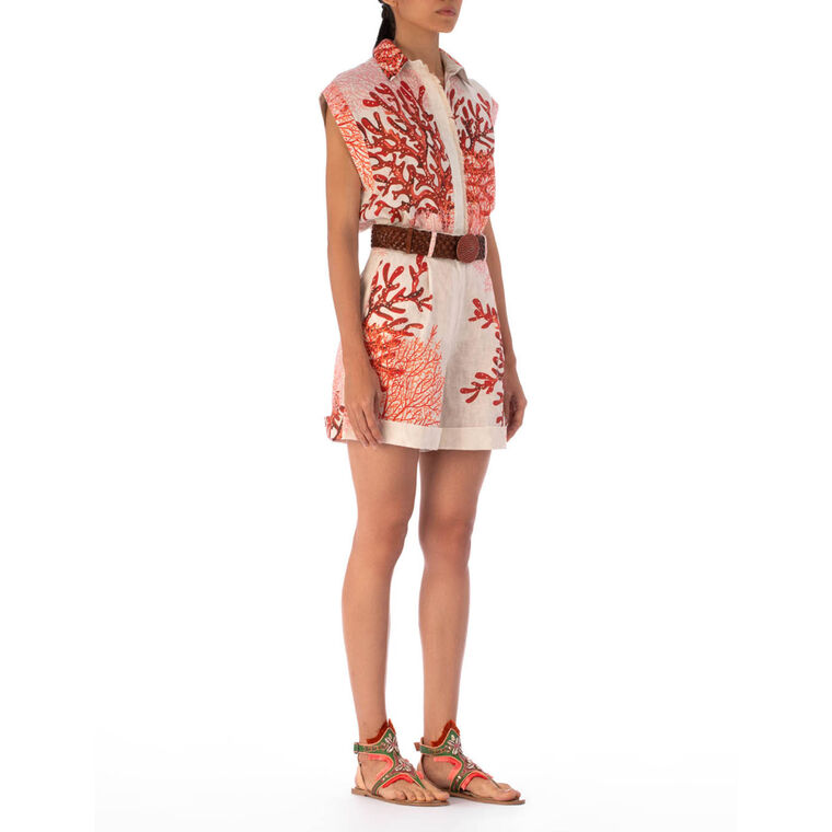 Rina Coral Print Blouse image number null