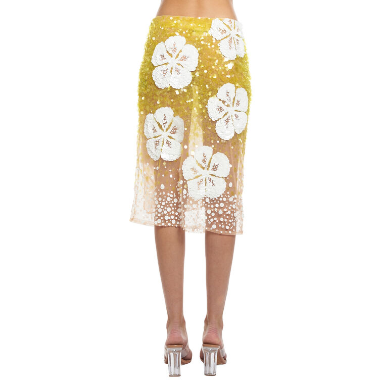 Hibiscus Embroidery Skirt image number null