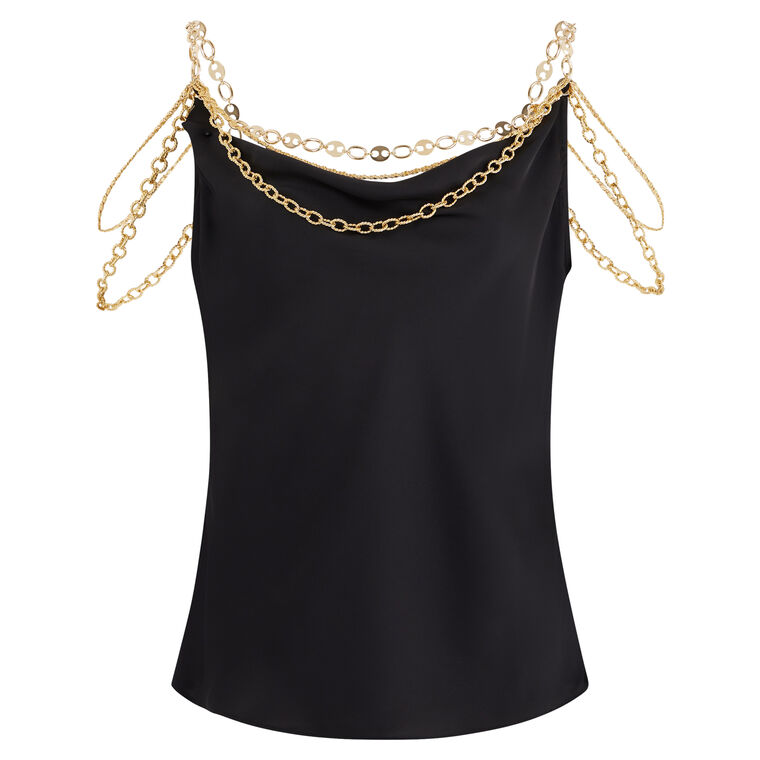Eight Signature Chain Sleeve Embellished Top image number null