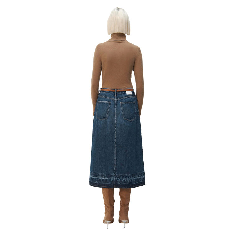 Della Release Hem Denim Midi Skirt image number null