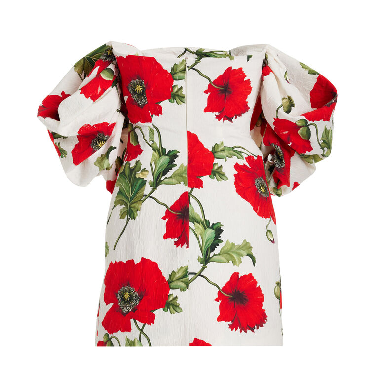 Poppy Print Off Shoulder Mini Dress image number null