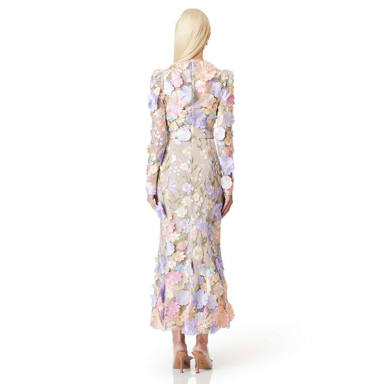 Shannon 3D Floral Midi Dress image number null