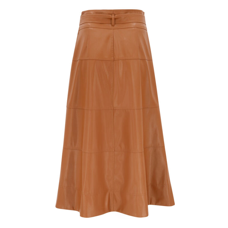 Hudson Vegan Leather Tiered Skirt image number null