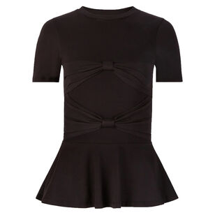 Peplum T-Shirt With Bow Detail