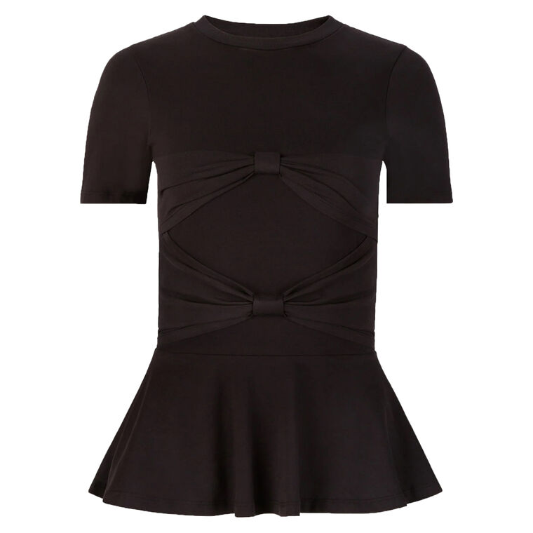 Peplum T-Shirt With Bow Detail image number null