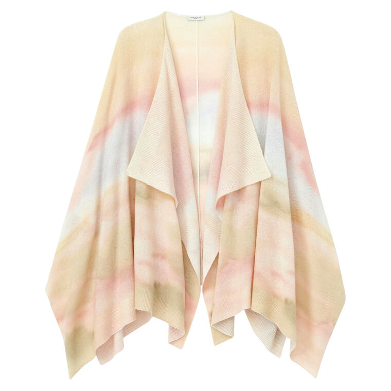 Horizon Print Cashmere Wrap Poncho image number null