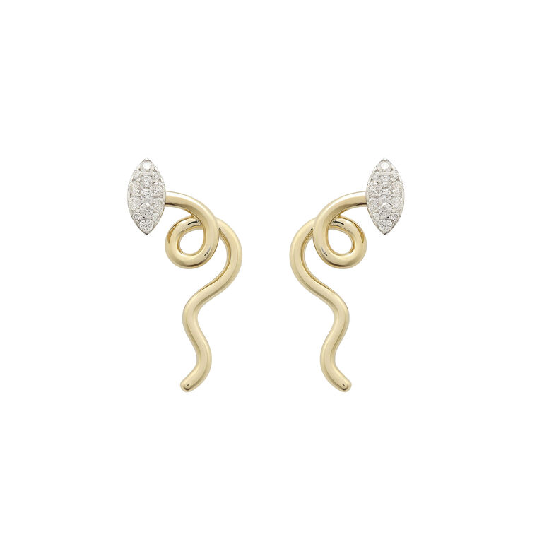 Vine Pave Drop Earrings in Marquise Shape image number null