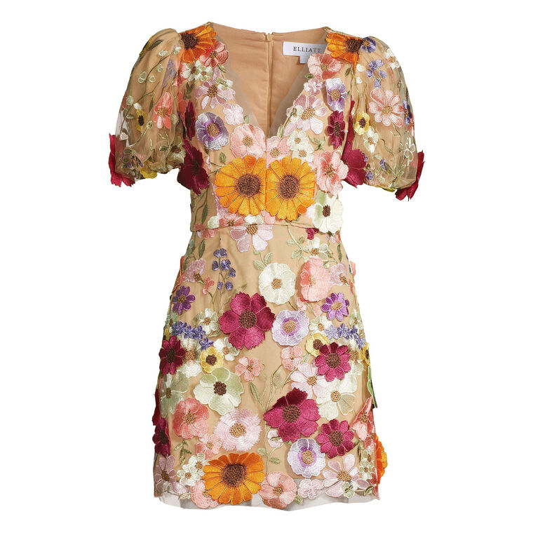 Rosalind 3D Floral Mini Dress image number null