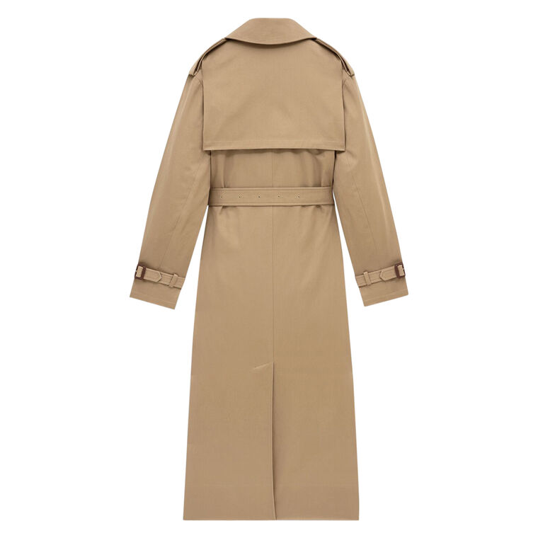 Long Trench Coat In Cotton Serge image number null