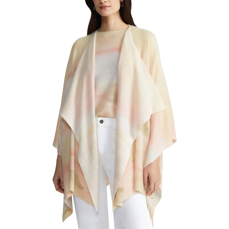 Horizon Print Cashmere Wrap Poncho image number null