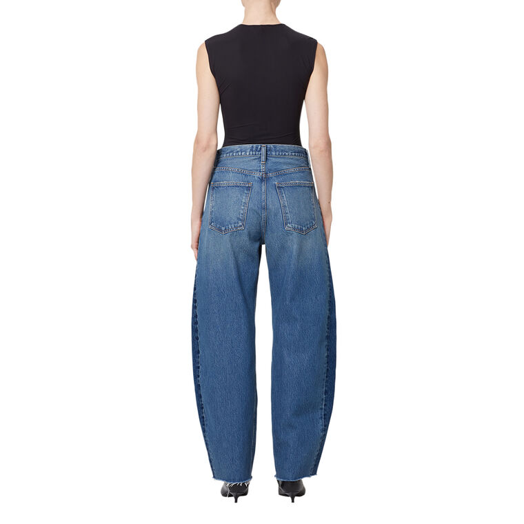 Luna High Rise Pieced Taper Jean image number null