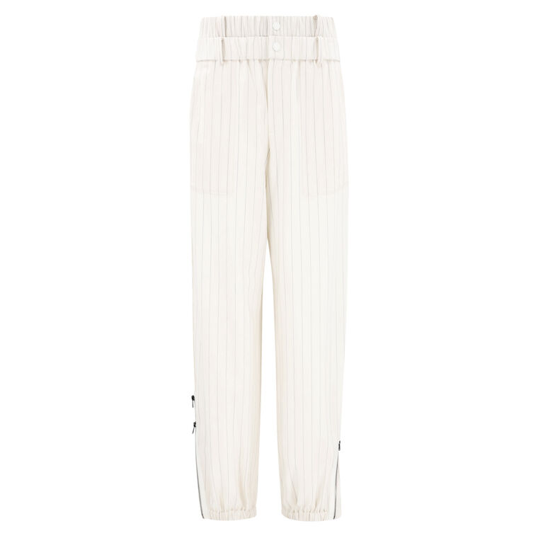 Pinstripe Double Waistband Zip Detail Pant image number null