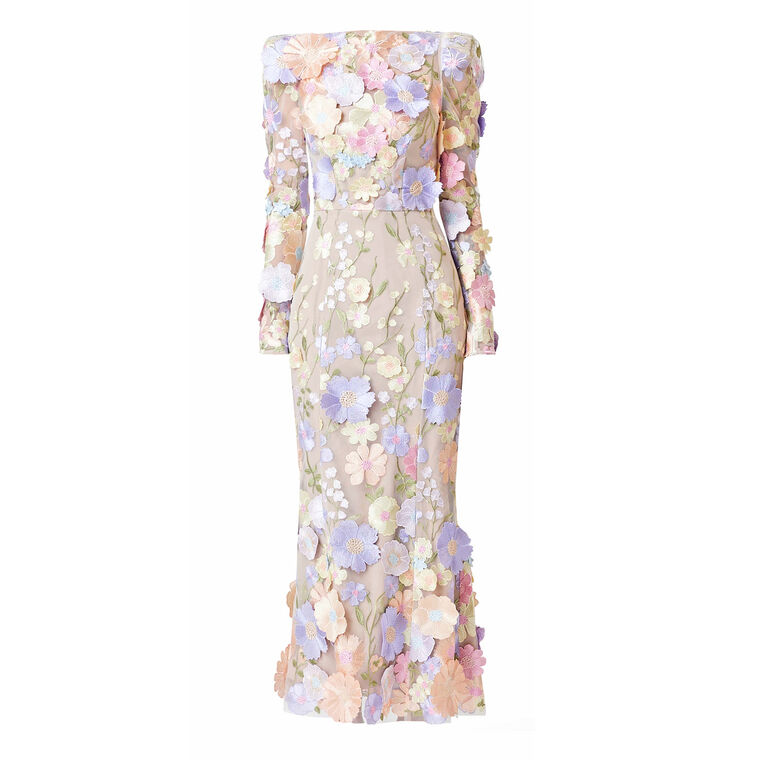 Shannon 3D Floral Midi Dress image number null