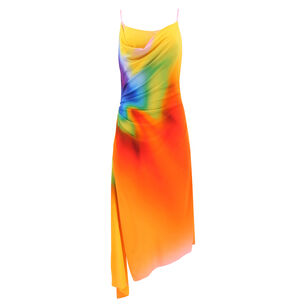 Rainbow Orchid Asymmetric Slip Dress