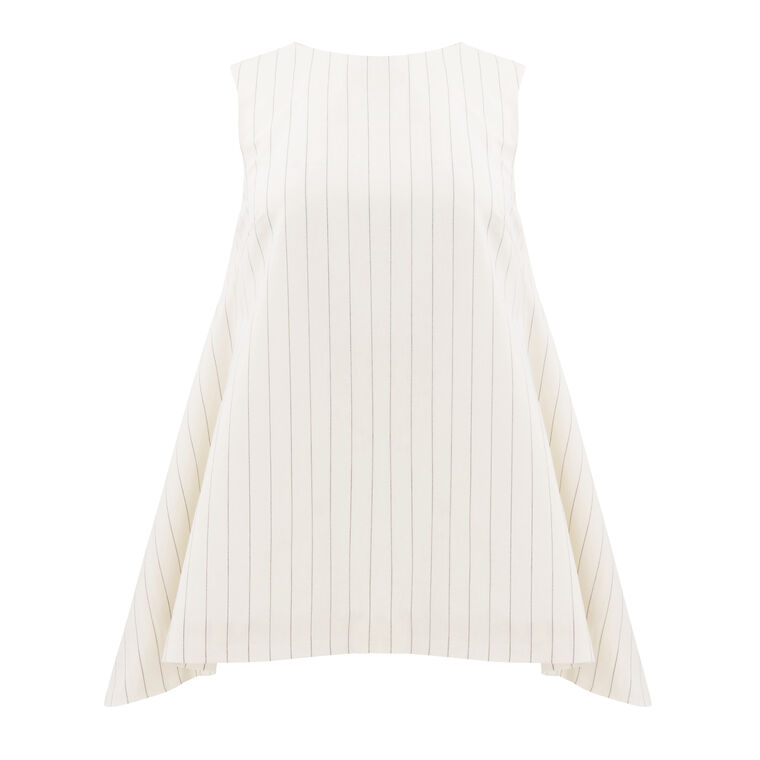 Open Back Pinstripe Sleeveless Top image number null