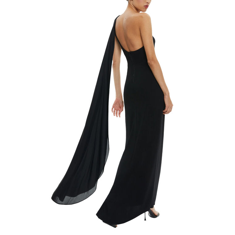 Anja One Shoulder Draped Maxi Dress image number null