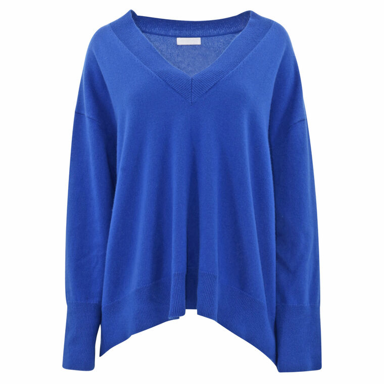 Nylah Cashmere Slouch V-Neck Pullover image number null