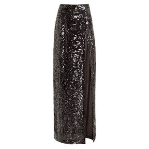 Sequin High Waist Slit Skirt