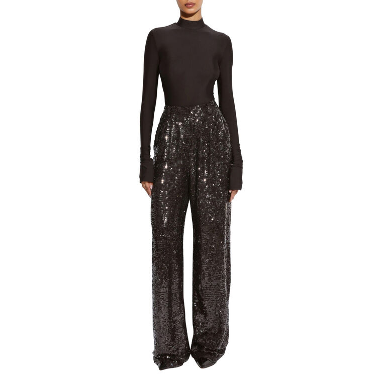 Sequin Relaxed Pleated Pant image number null