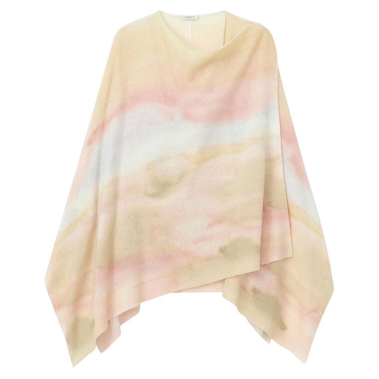 Horizon Print Cashmere Wrap Poncho image number null