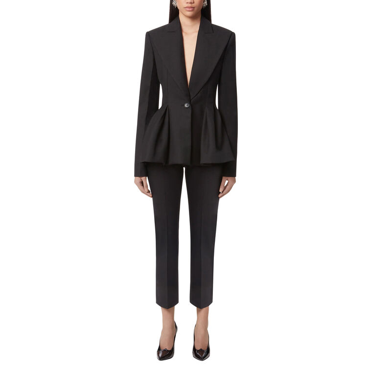 Wool Gabardine Peplum Blazer image number null