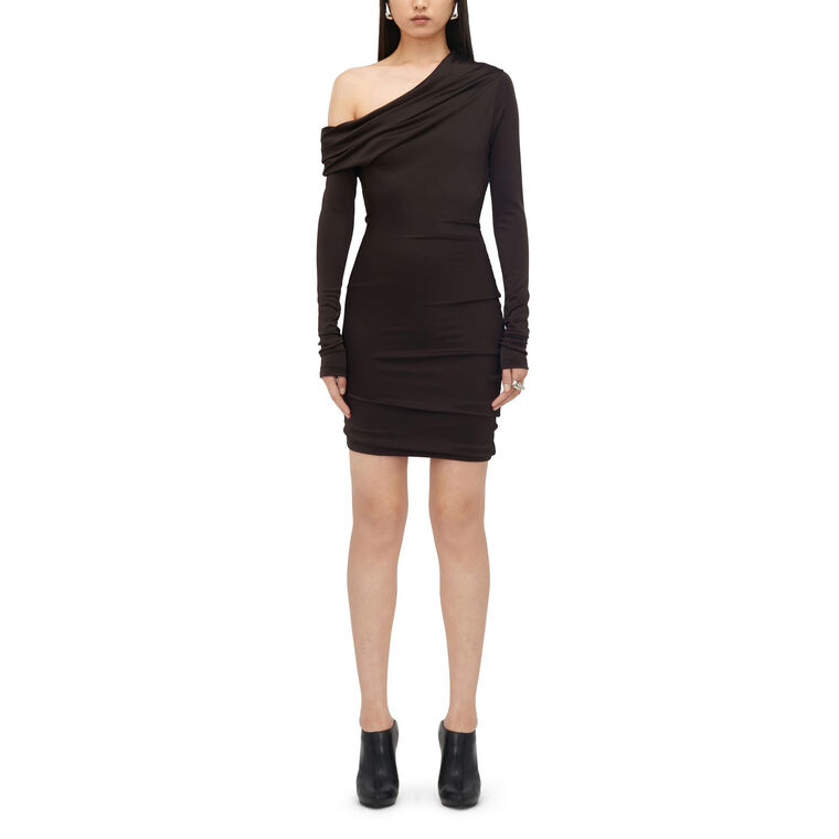 Asymmetric Drape Mini Dress image number null