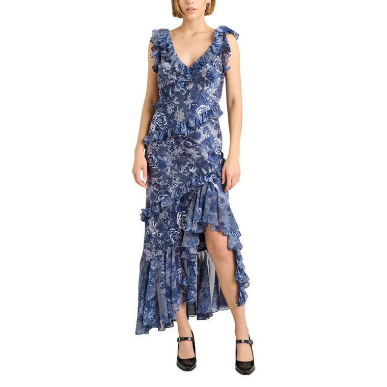 Indigo Floral Ora Dress image number null