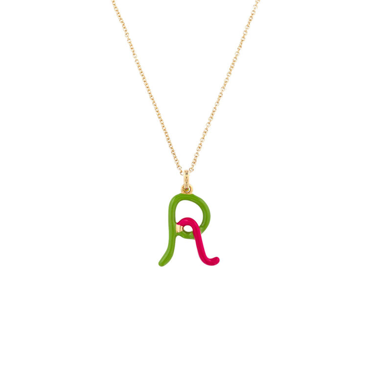 Letter R Charm Necklace image number null