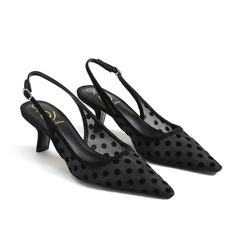 Bianka Polka Dot Mesh Slingback Pump image number null