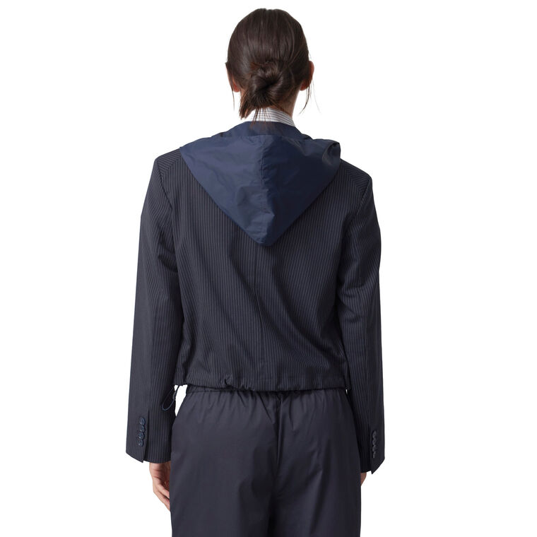 The Cropped Hooded Blazer image number null