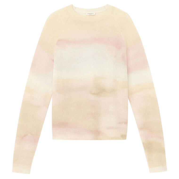 Horizon Print Cashmere Raglan Sleeve Sweater image number null