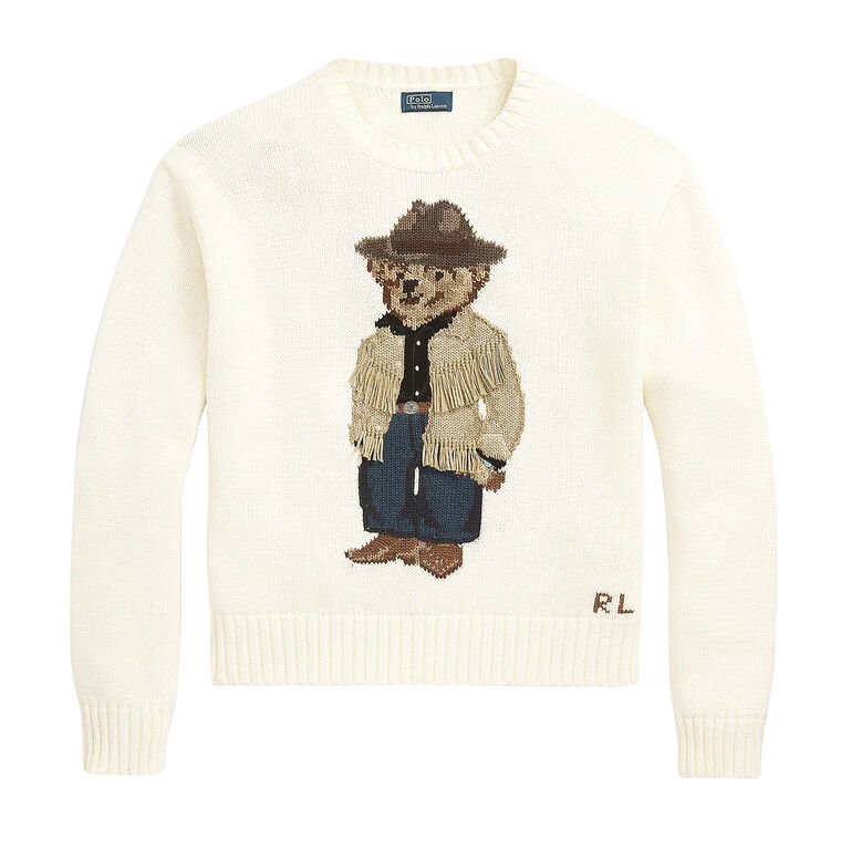 Polo Bear Cotton Crewneck Sweater image number null