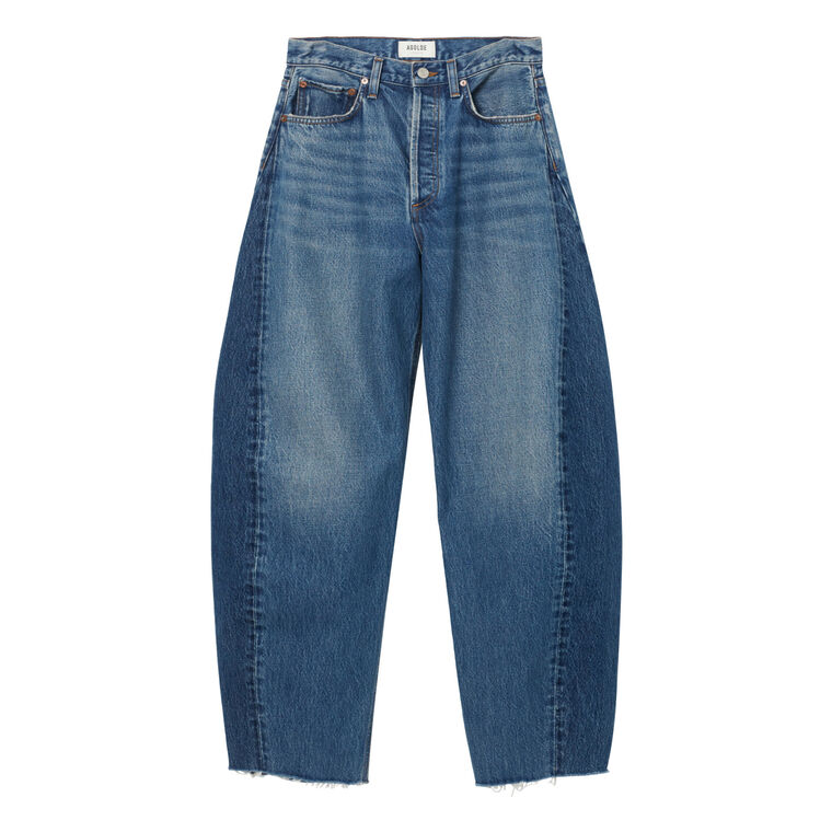 Luna High Rise Pieced Taper Jean image number null