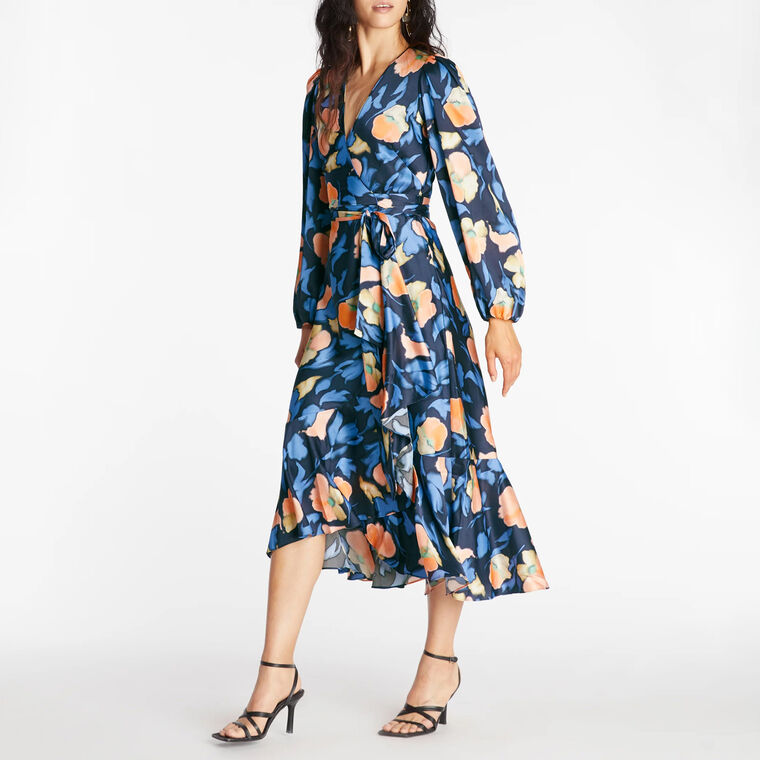 Blaire Faux Wrap Midi Dress image number null