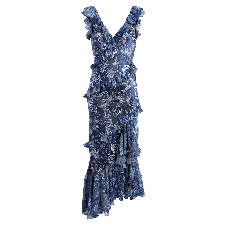 Indigo Floral Ora Dress image number null