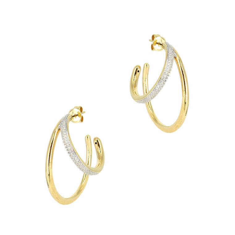 Madre Thin Double Line Claw Hoops image number null