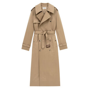 Long Trench Coat In Cotton Serge