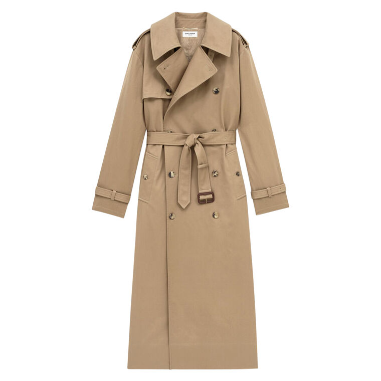 Long Trench Coat In Cotton Serge image number null